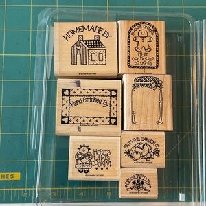 Stampin' Up! “Label It” Wooden Rubber Stamp Set
